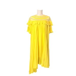 # A012 Romantic yellow pleated ruffle fairycore dress by N By Nancy
